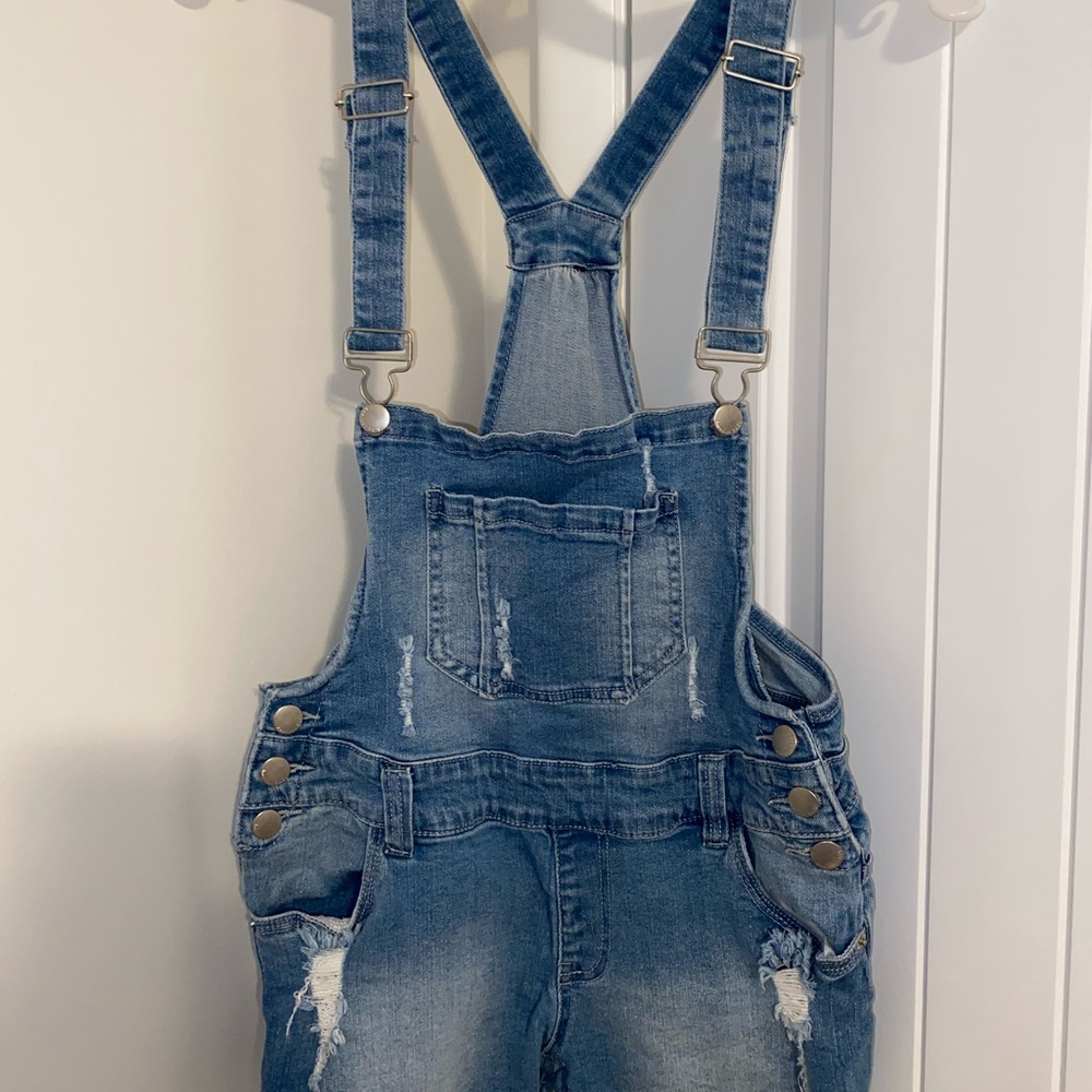 Overall Blue Jean Shorts